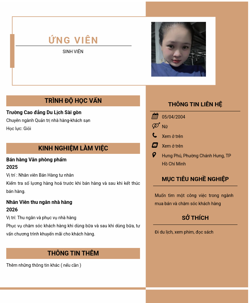 CV ứng viên