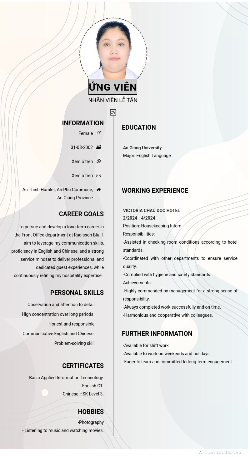 CV ứng viên