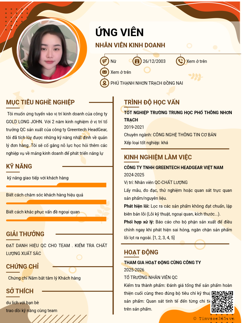 CV ứng viên