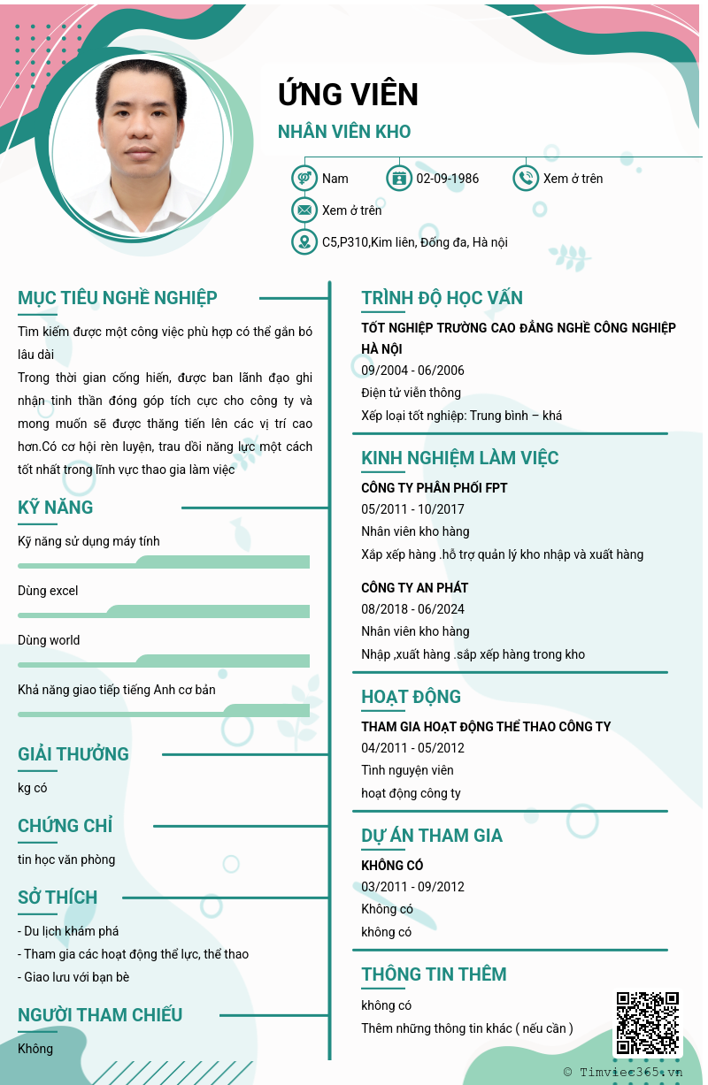 CV ứng viên