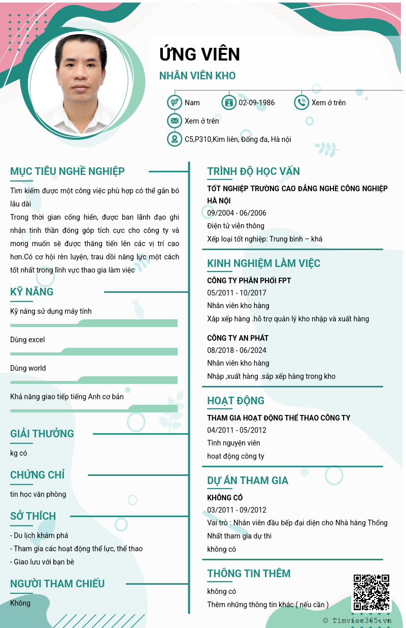 CV ứng viên