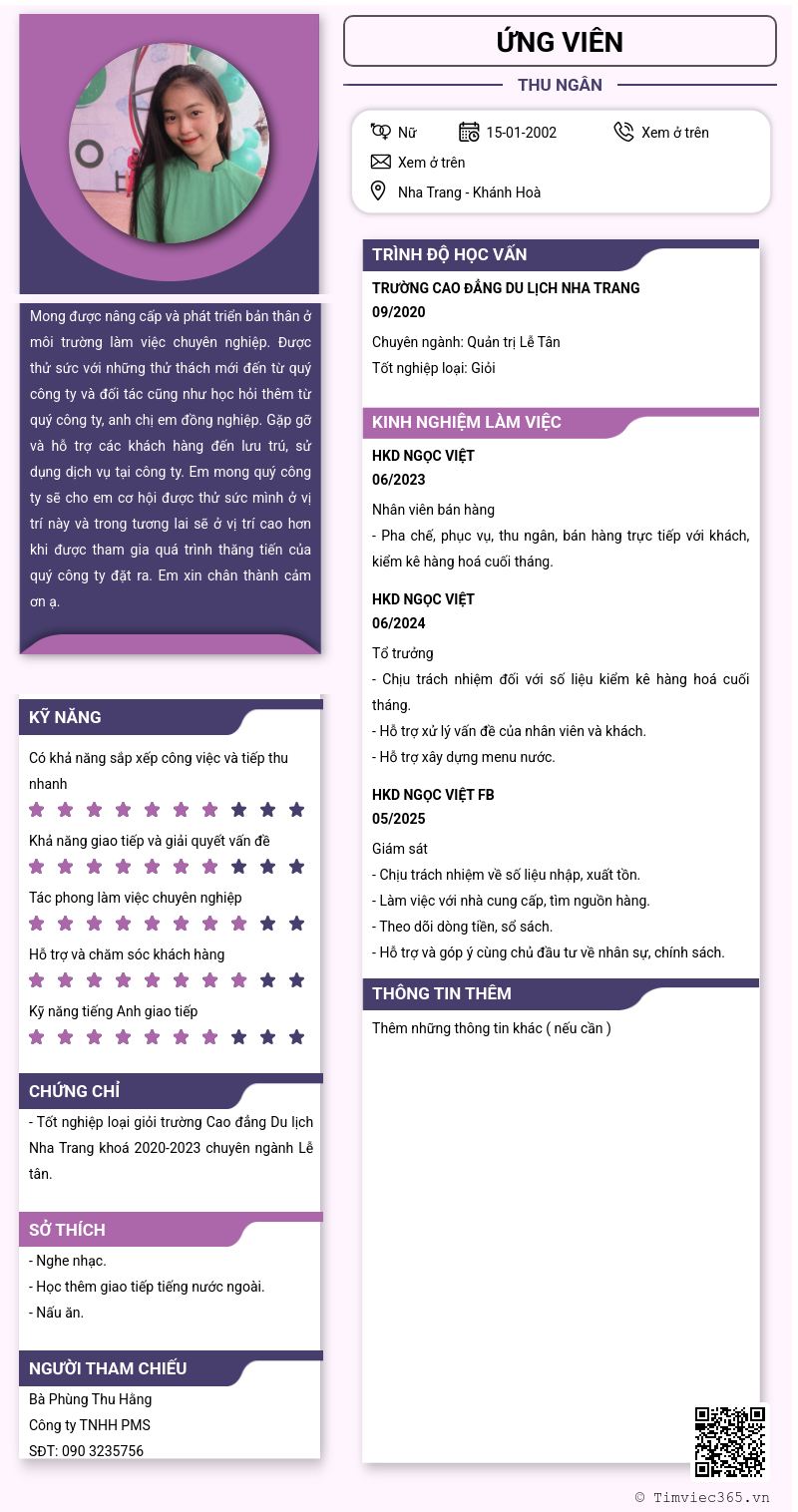 CV ứng viên