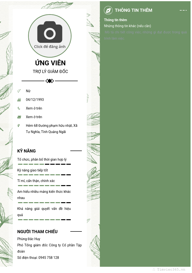 CV ứng viên