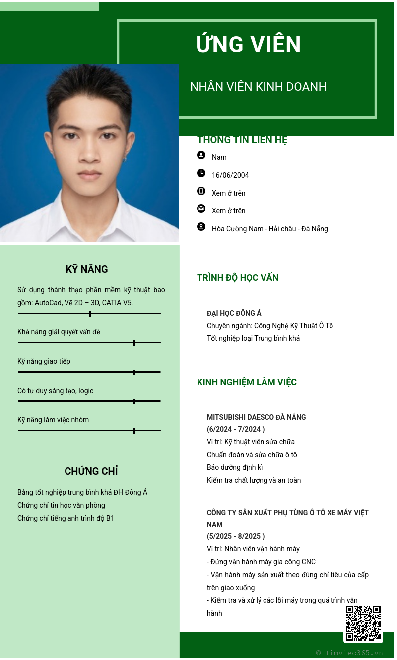CV ứng viên