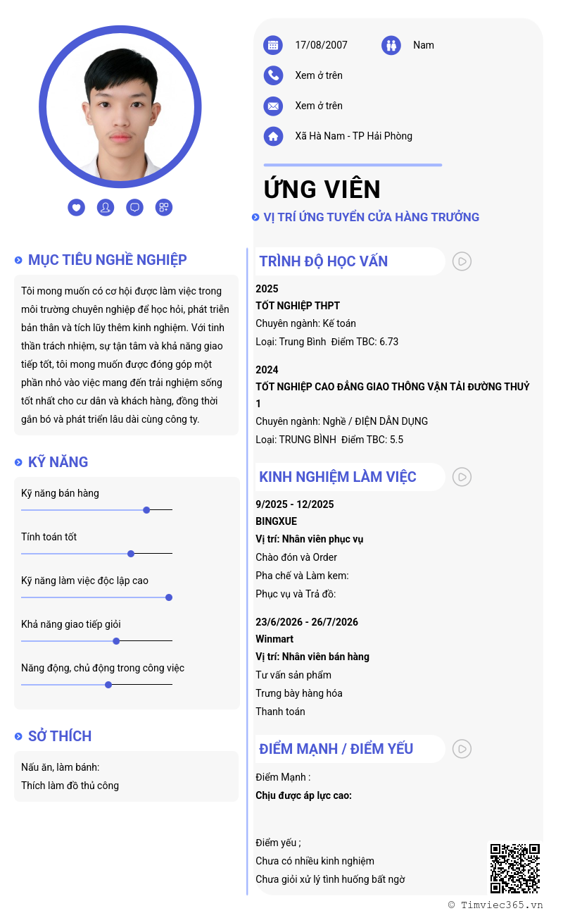 CV ứng viên