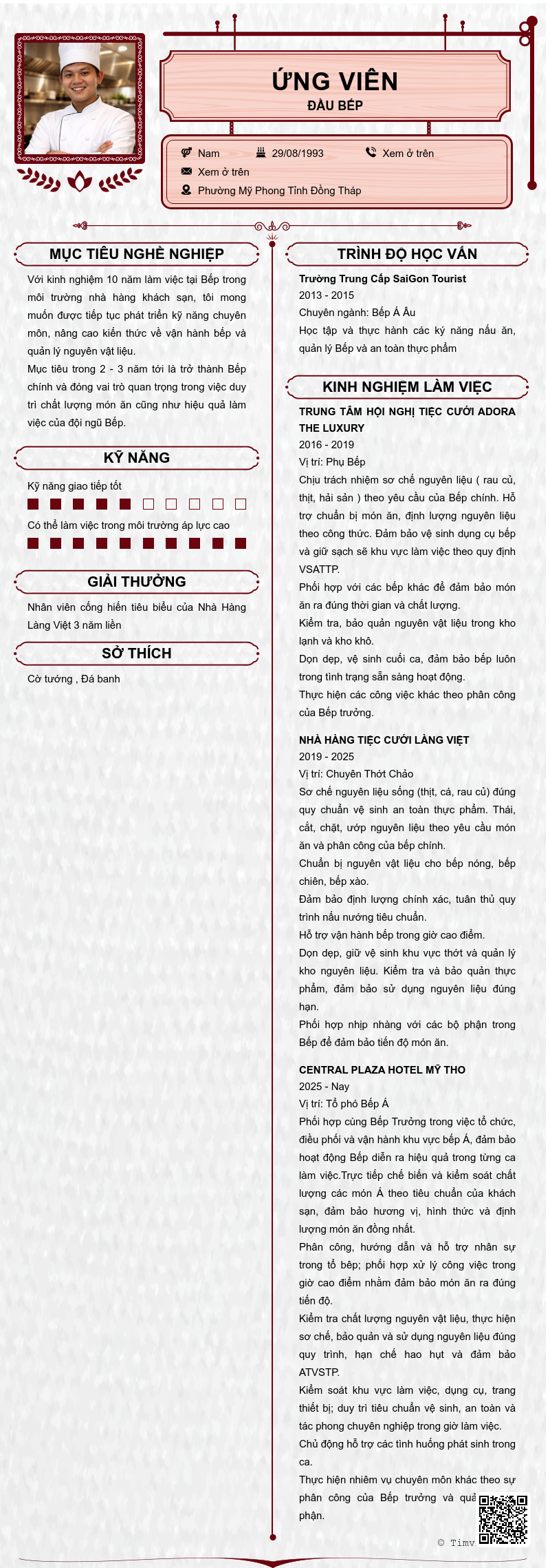 CV ứng viên