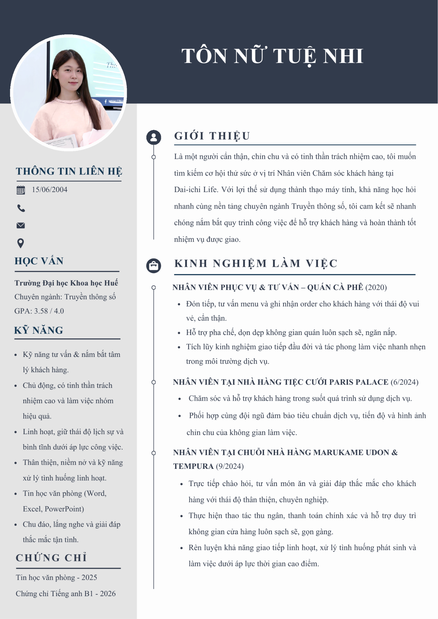 CV ứng viên