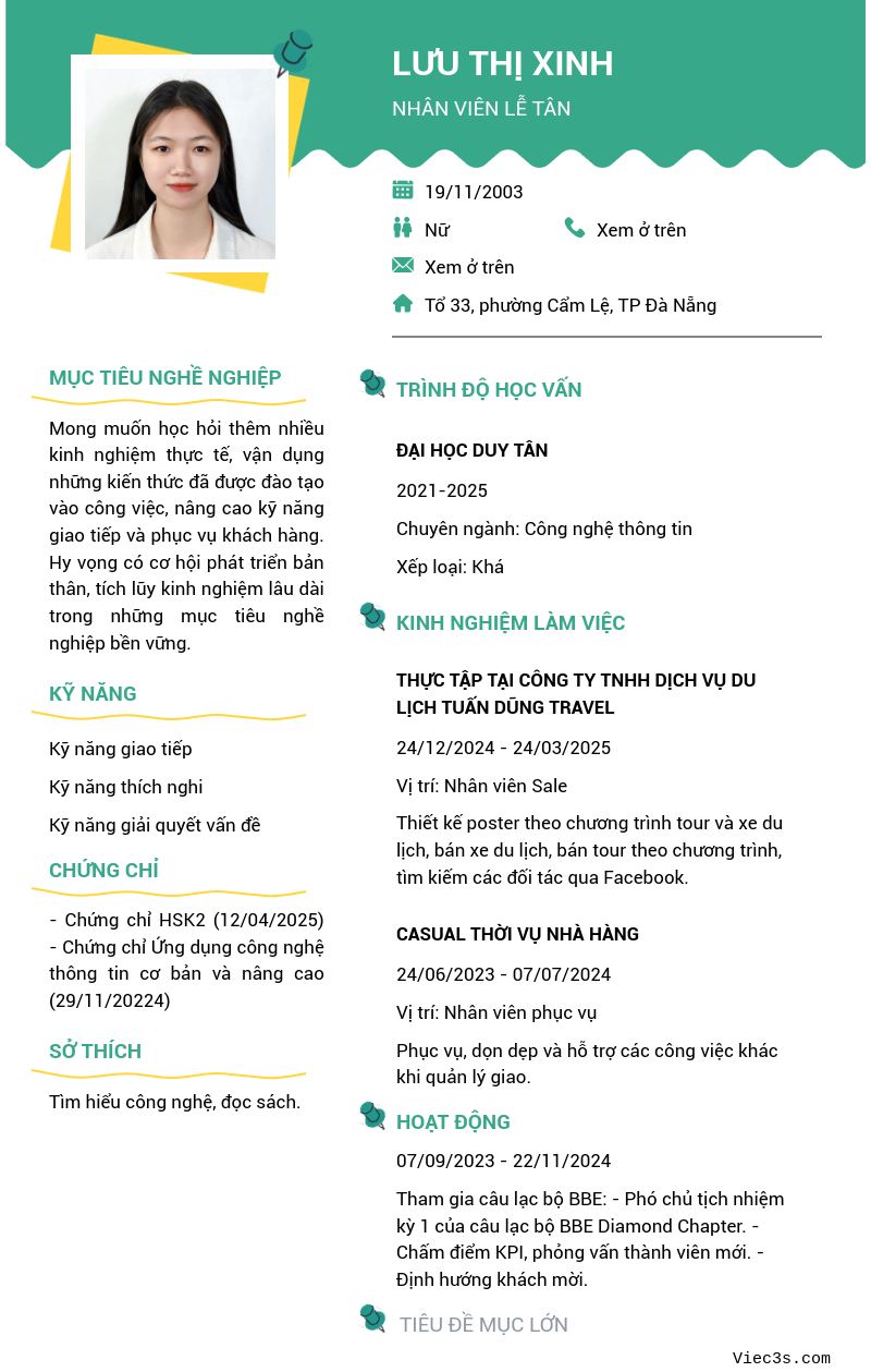 CV ứng viên