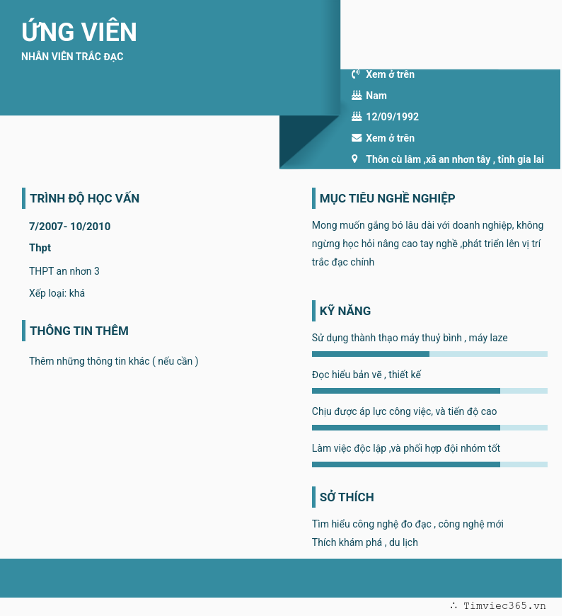 CV ứng viên