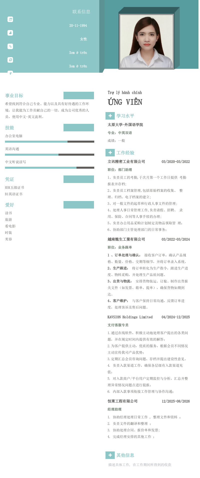 CV ứng viên