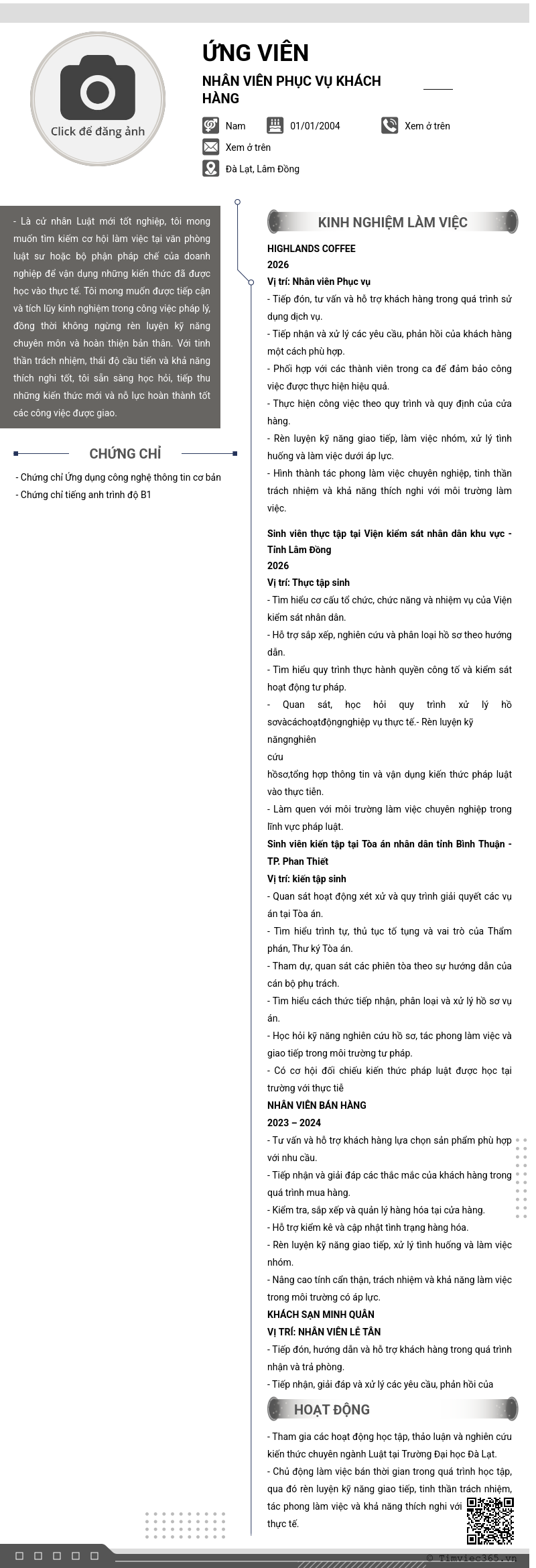 CV ứng viên