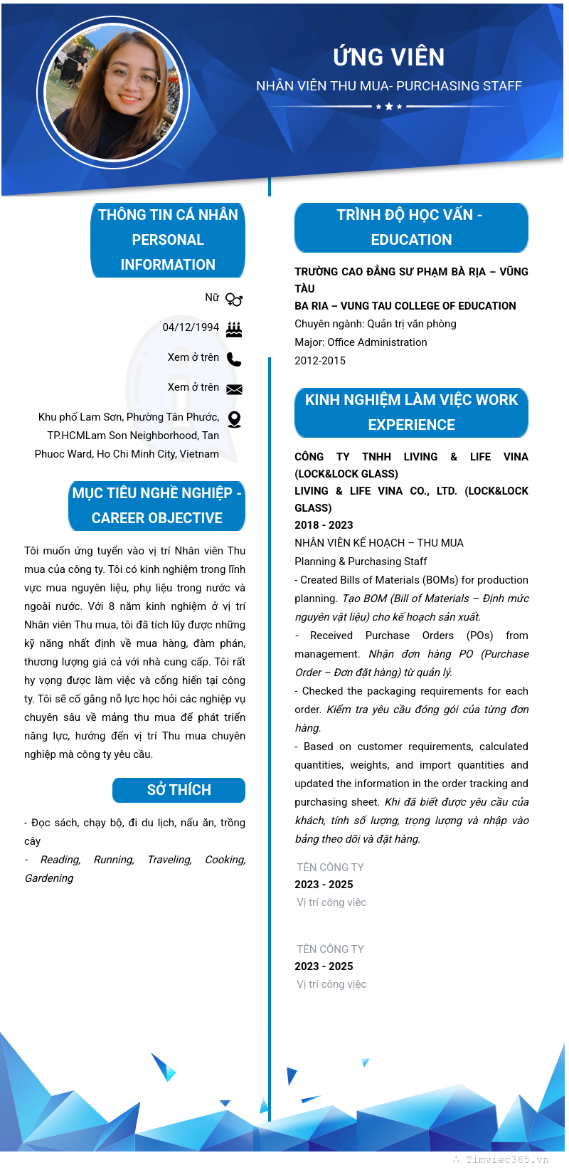 CV ứng viên