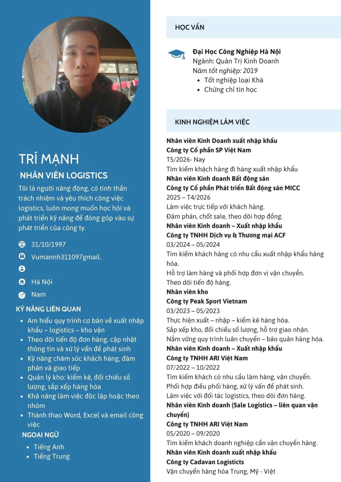CV ứng viên