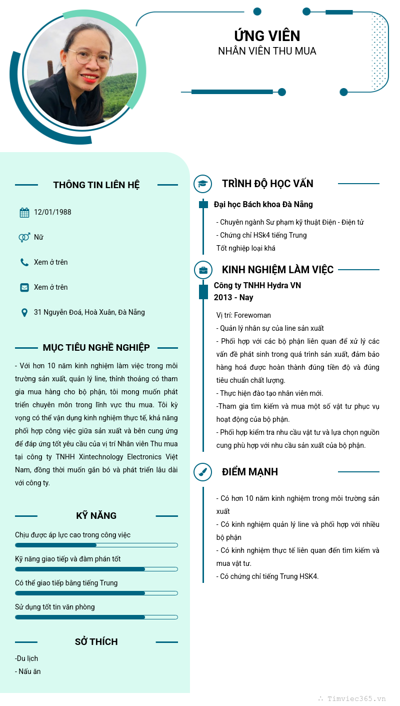 CV ứng viên