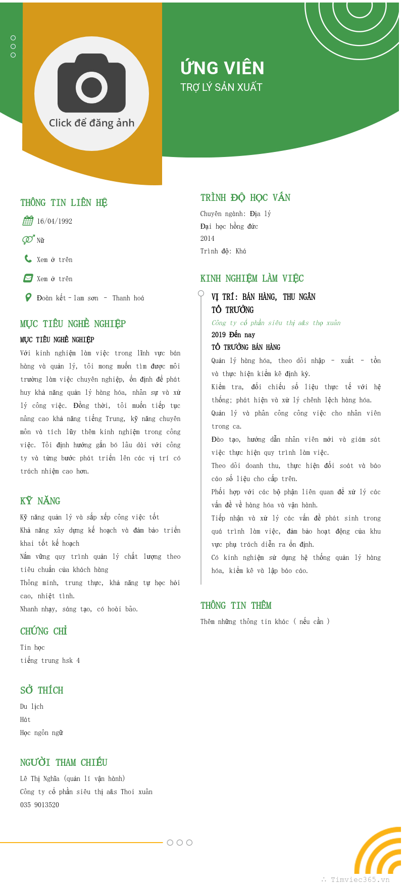 CV ứng viên