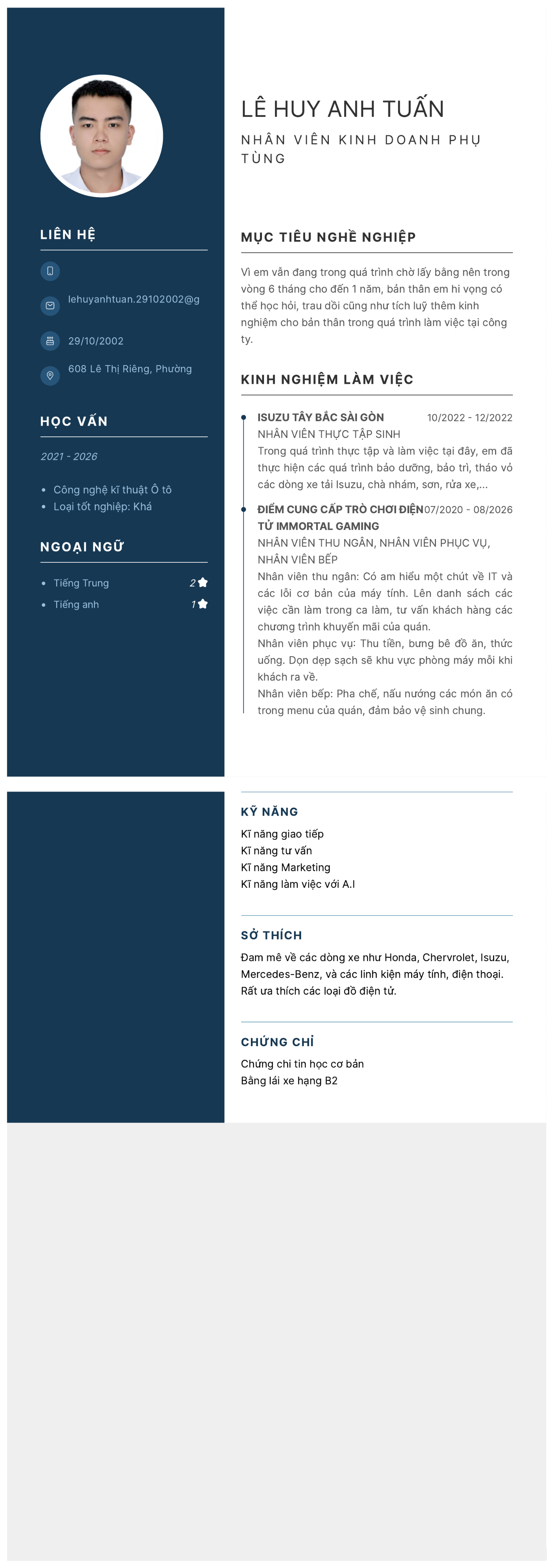 CV ứng viên