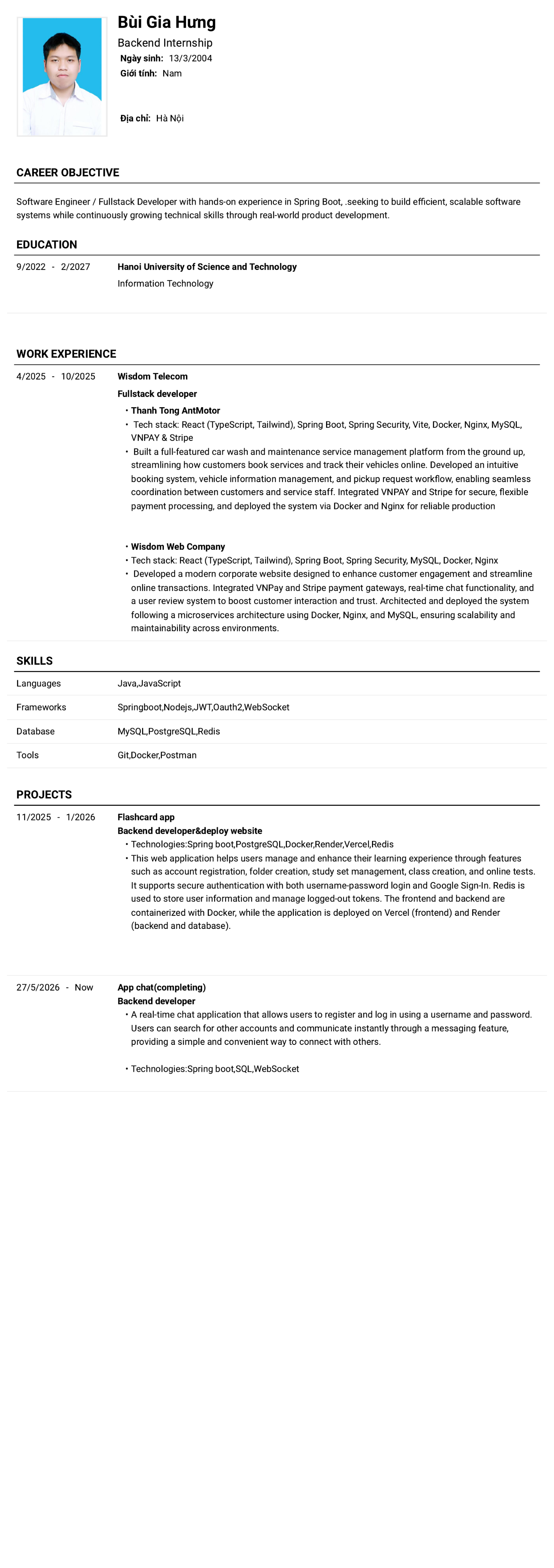 CV ứng viên