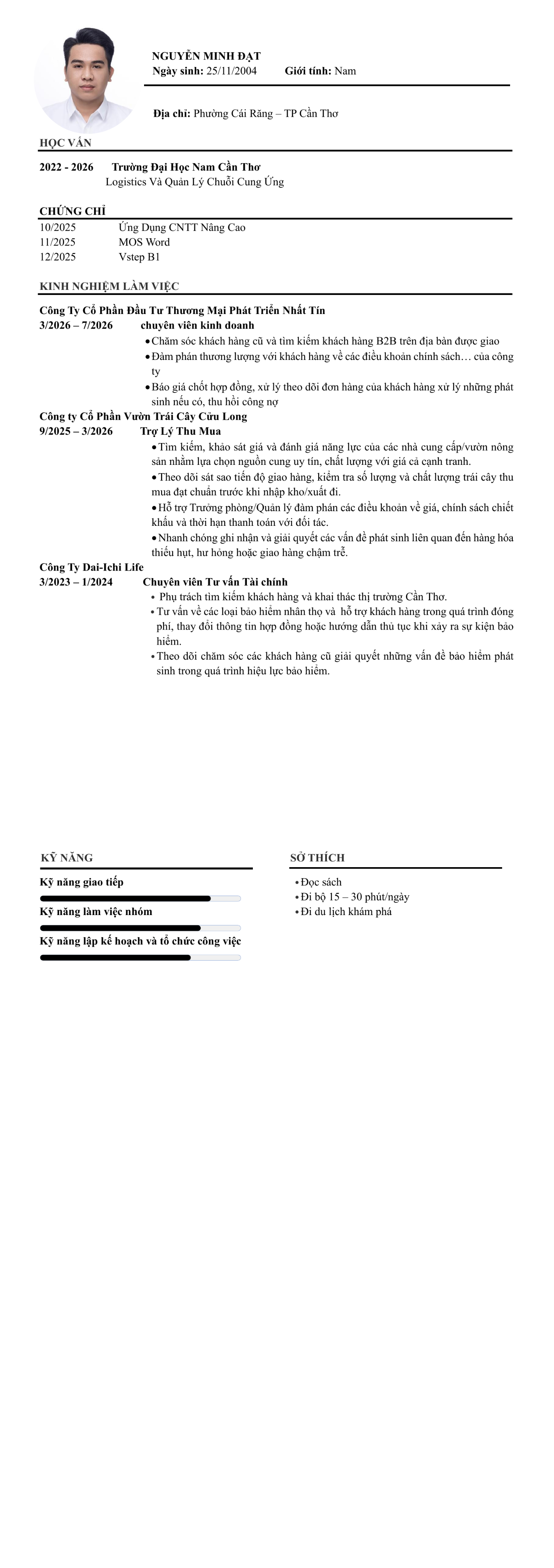 CV ứng viên