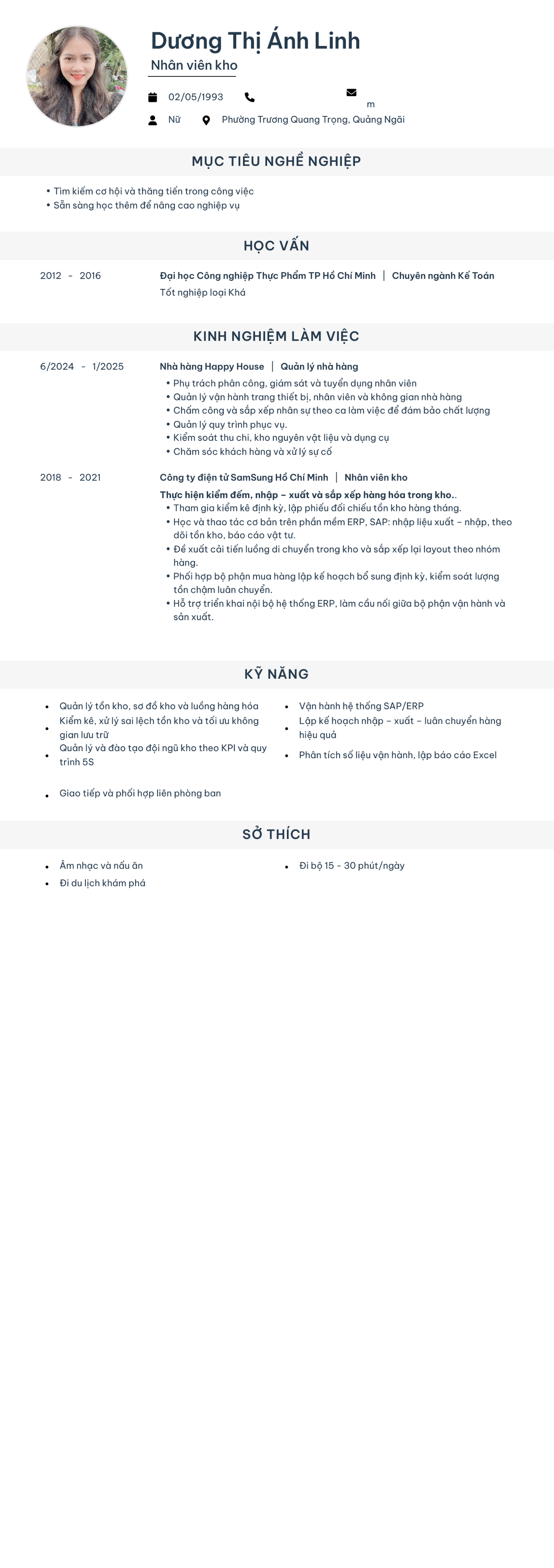 CV ứng viên