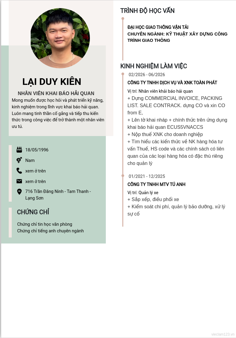 CV ứng viên