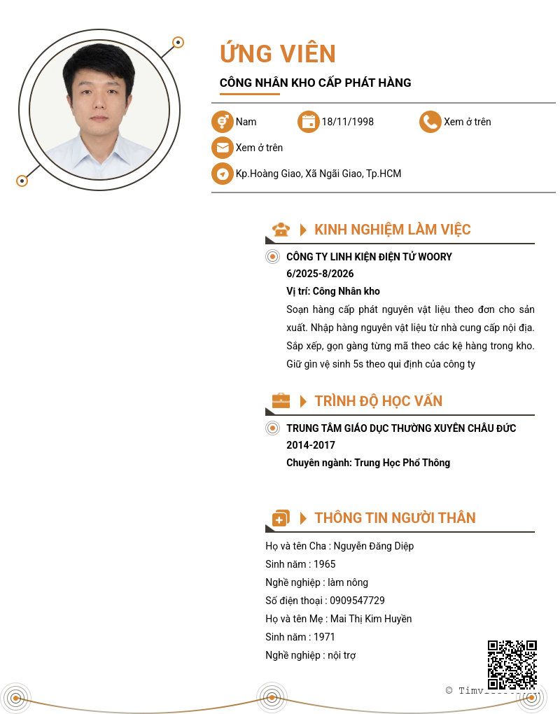 CV ứng viên
