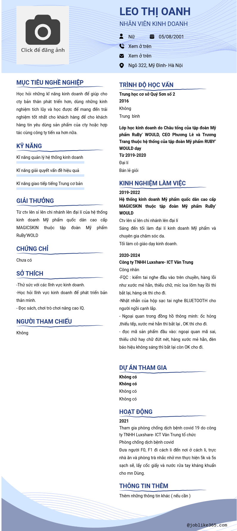 CV ứng viên