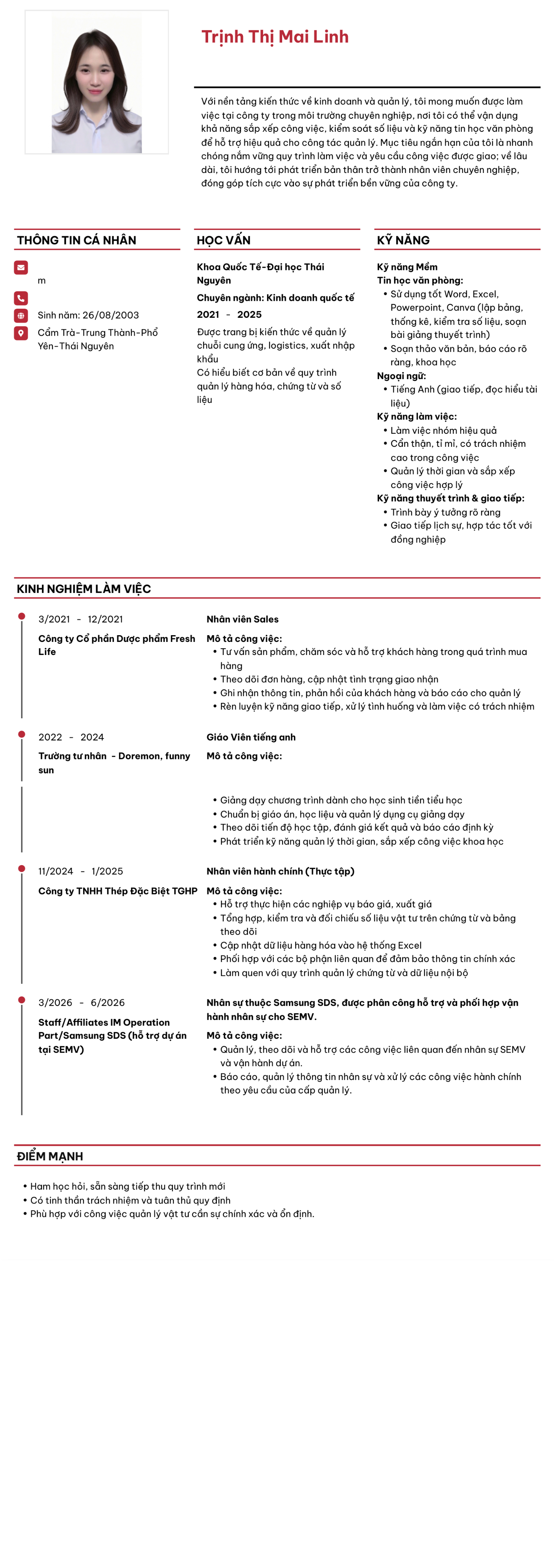 CV ứng viên