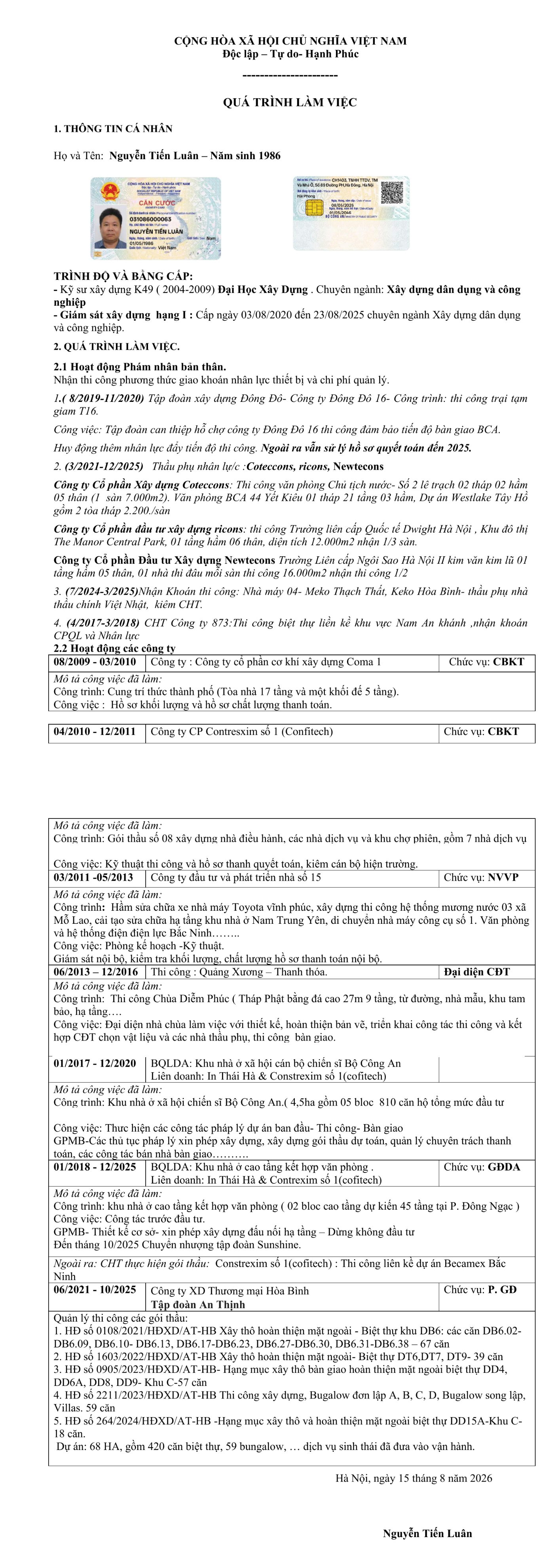 CV ứng viên