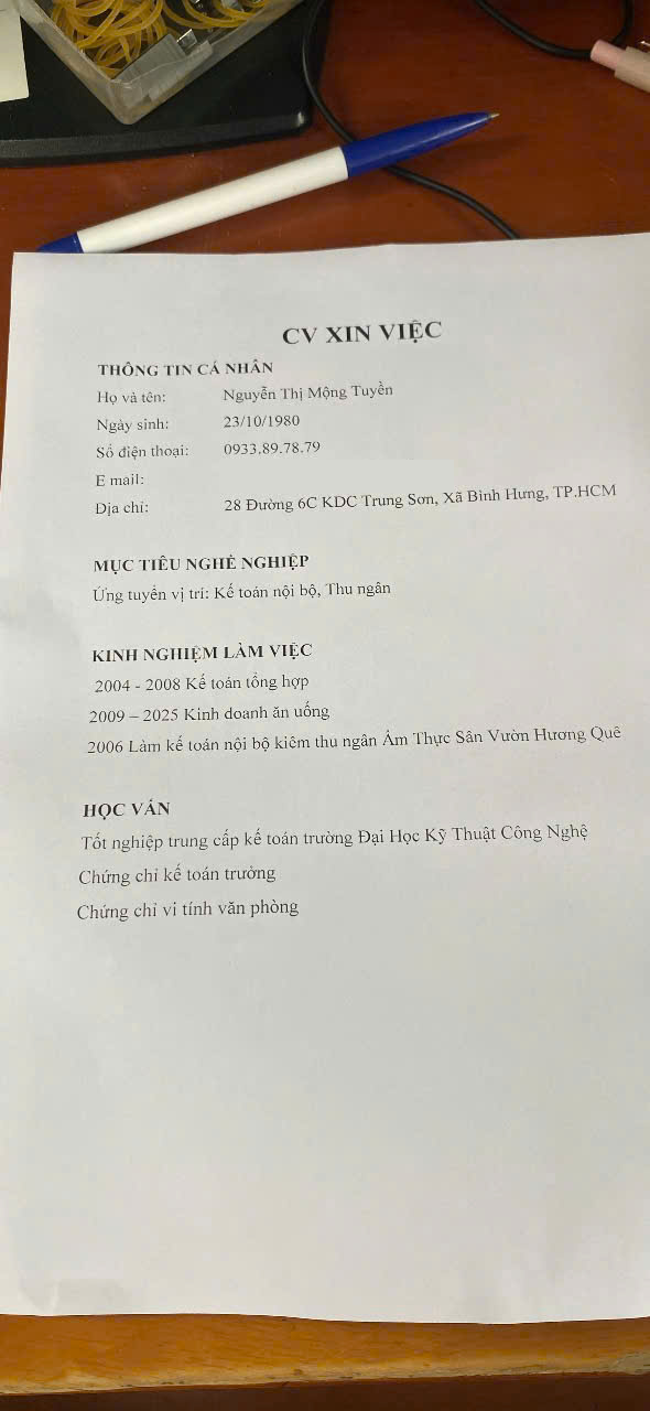 CV ứng viên