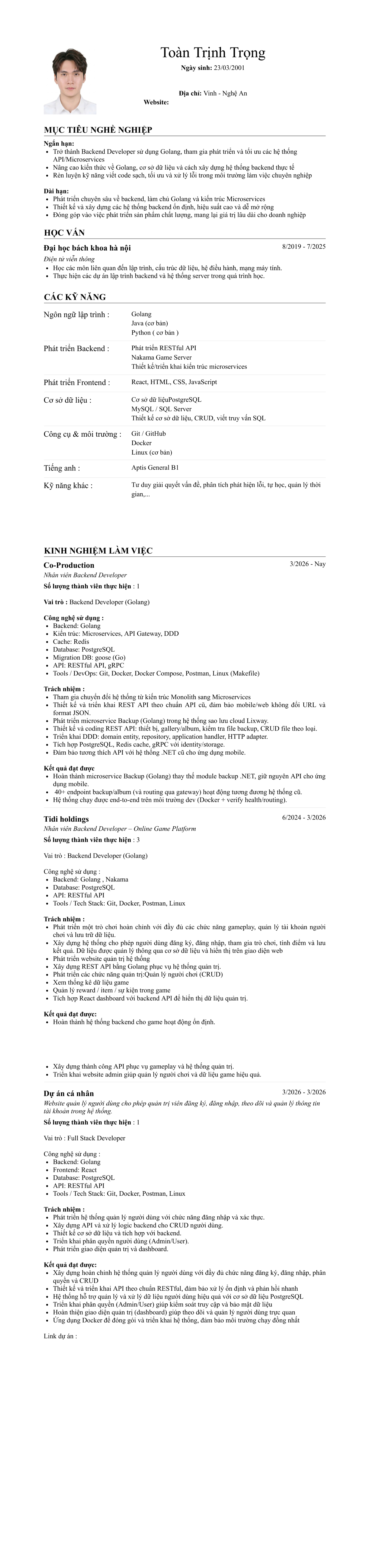 CV ứng viên