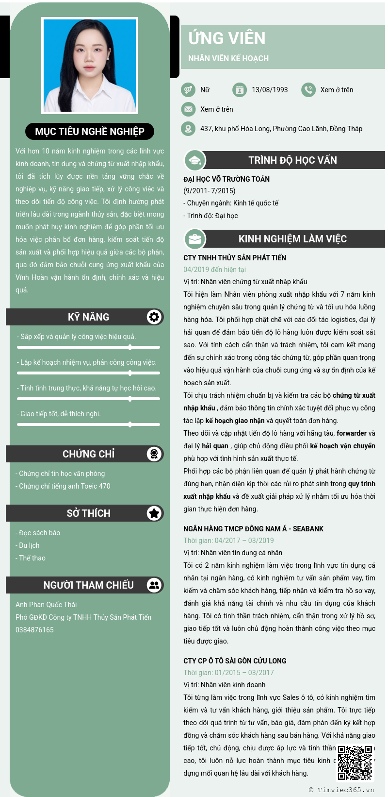 CV ứng viên