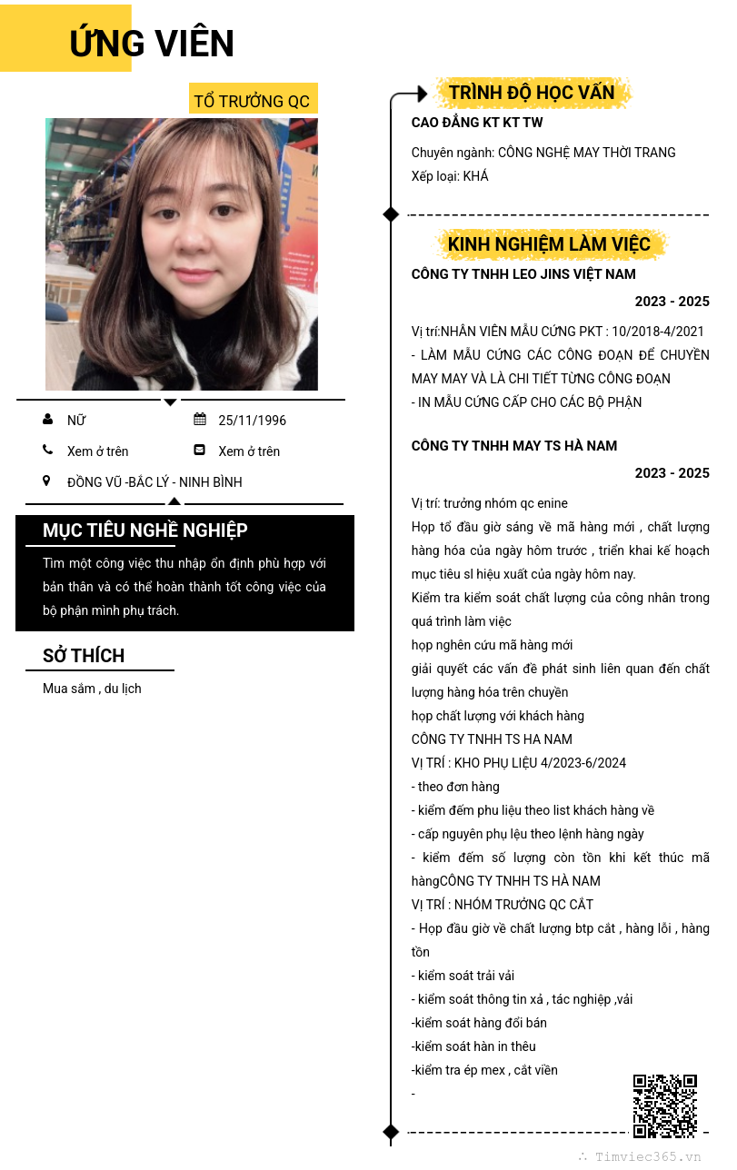 CV ứng viên