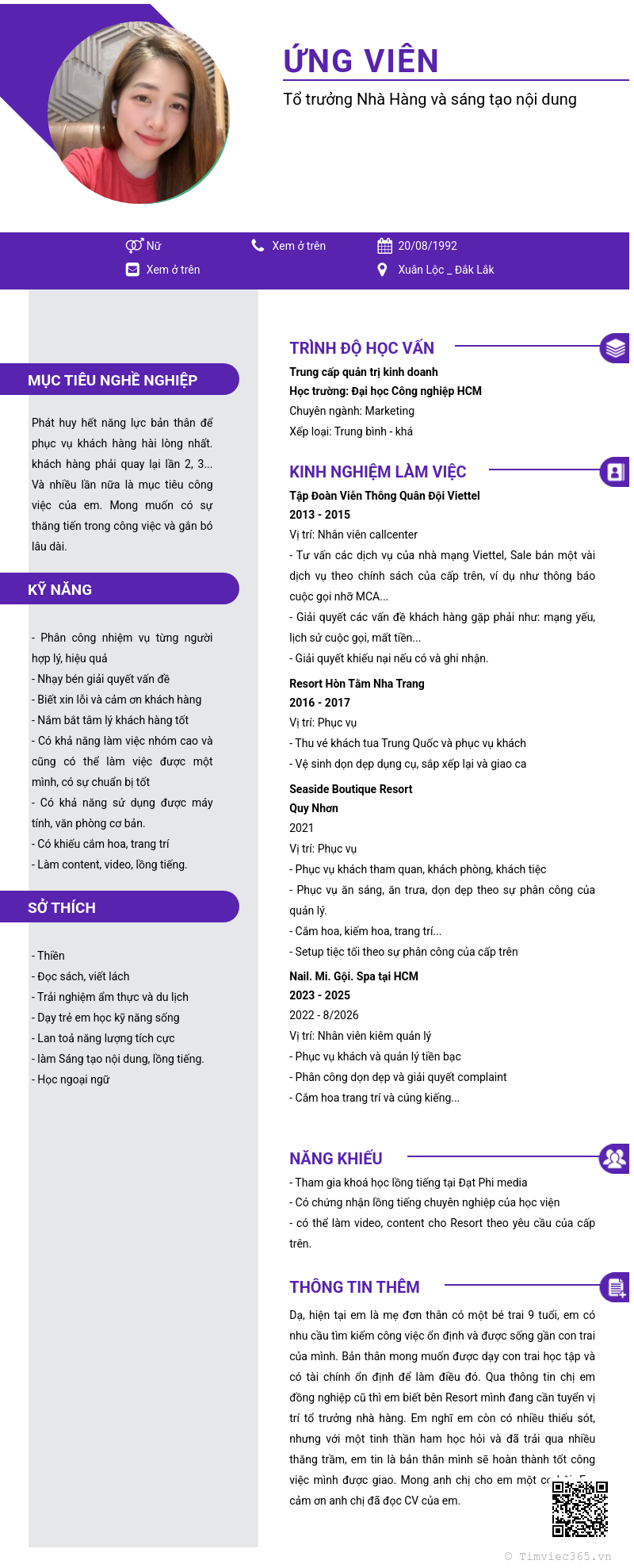 CV ứng viên