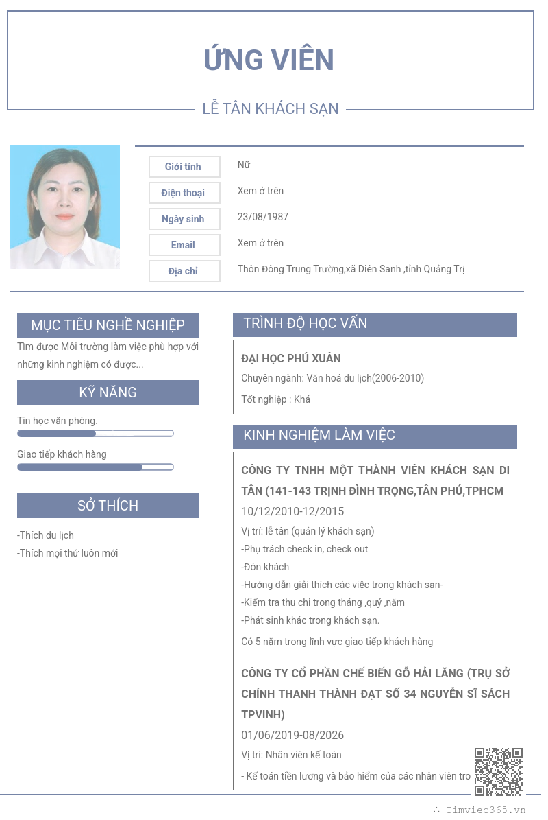 CV ứng viên