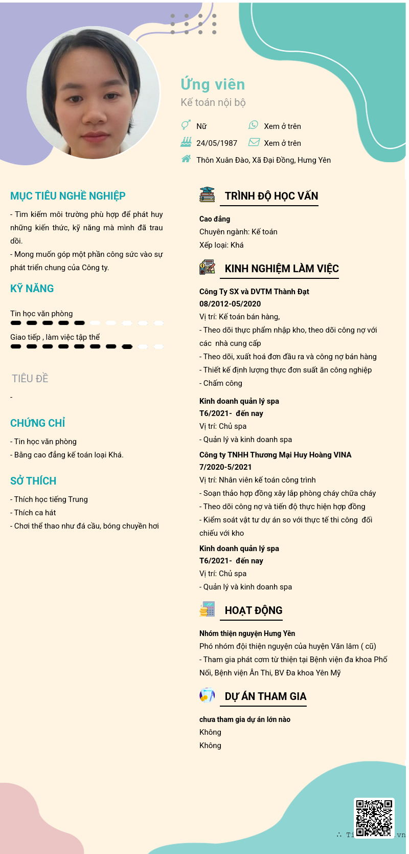 CV ứng viên