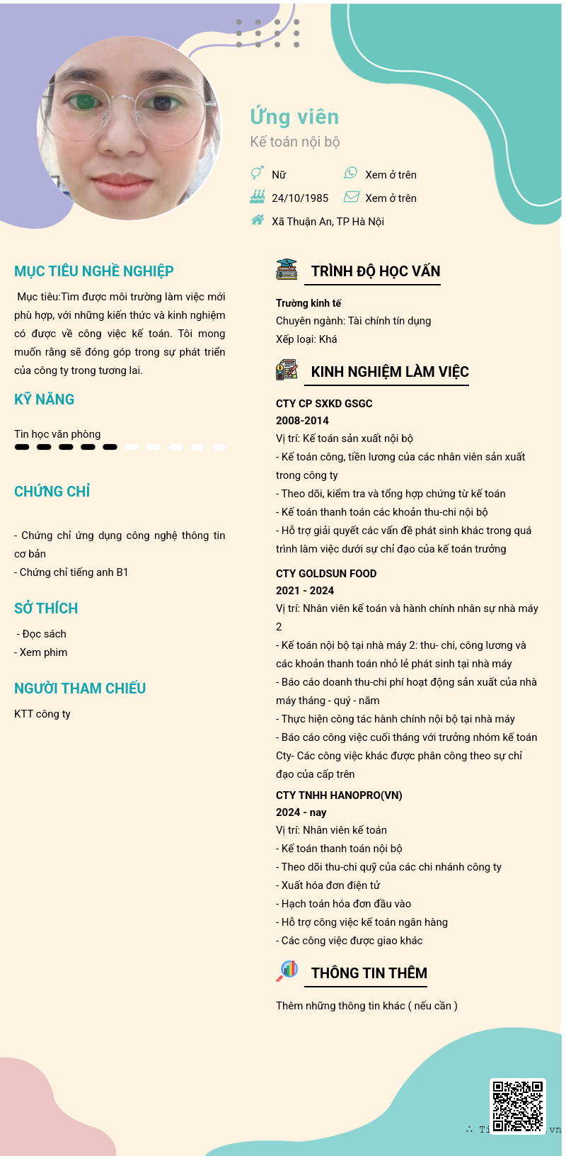CV ứng viên
