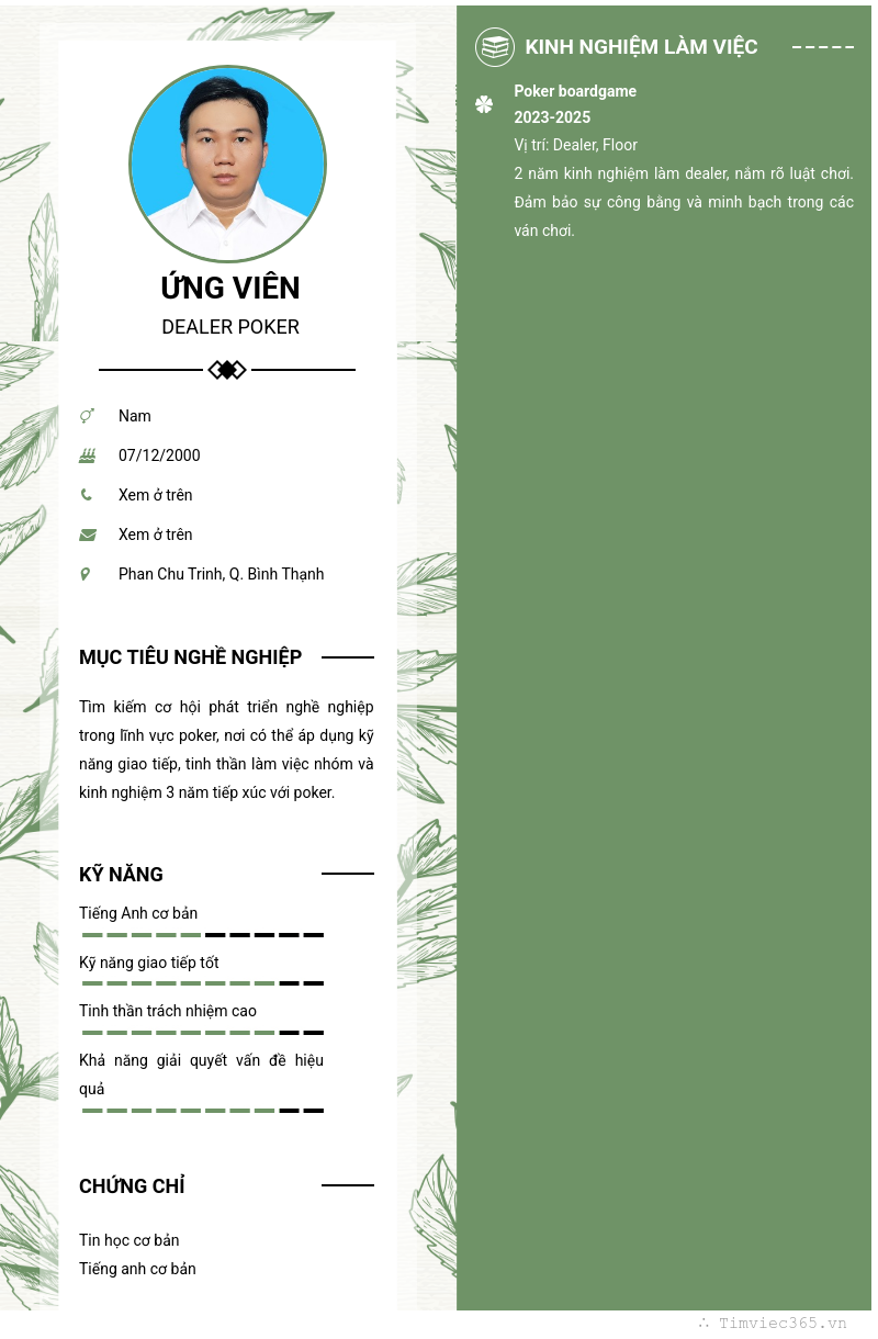 CV ứng viên
