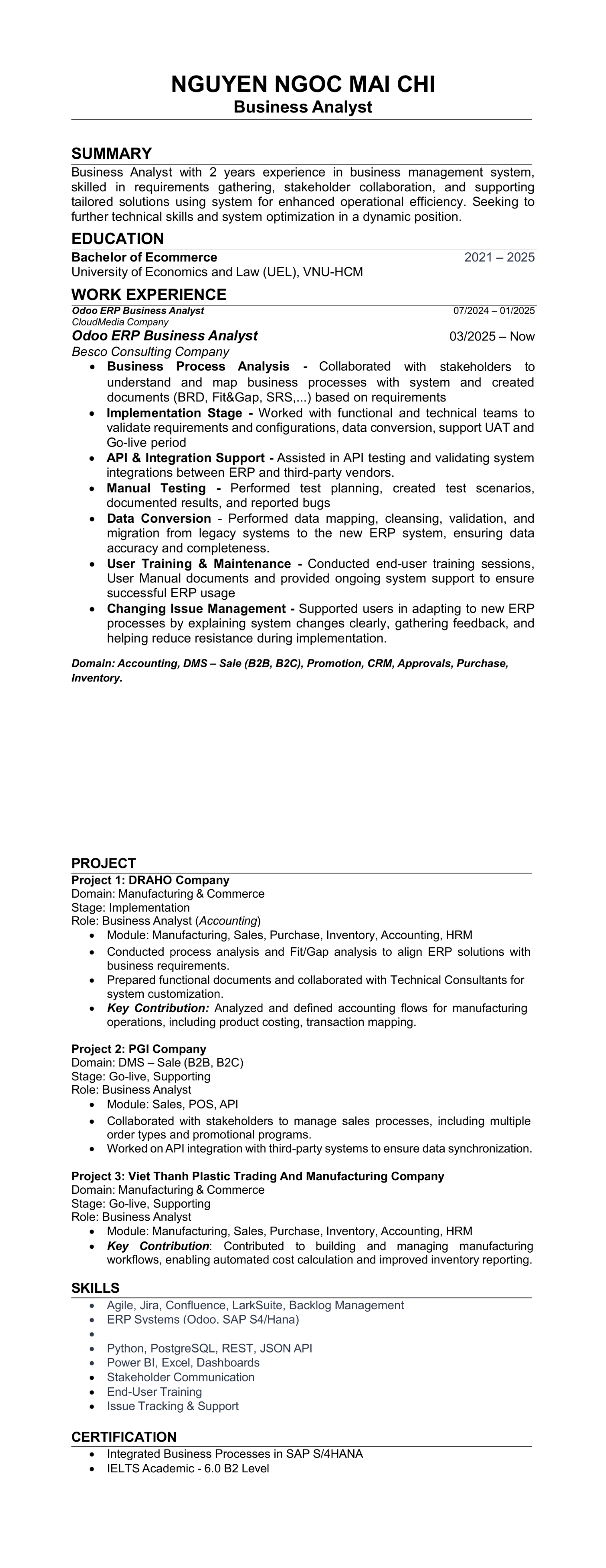 CV ứng viên