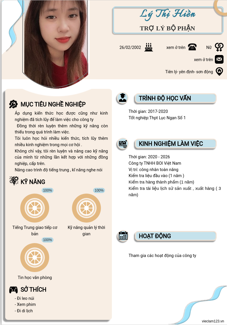 CV ứng viên