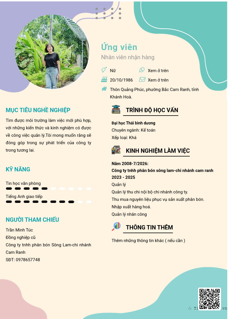 CV ứng viên