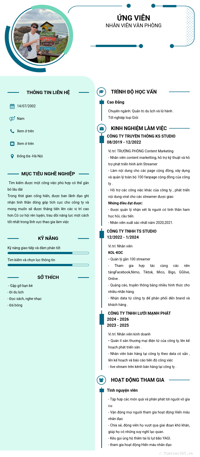 CV ứng viên