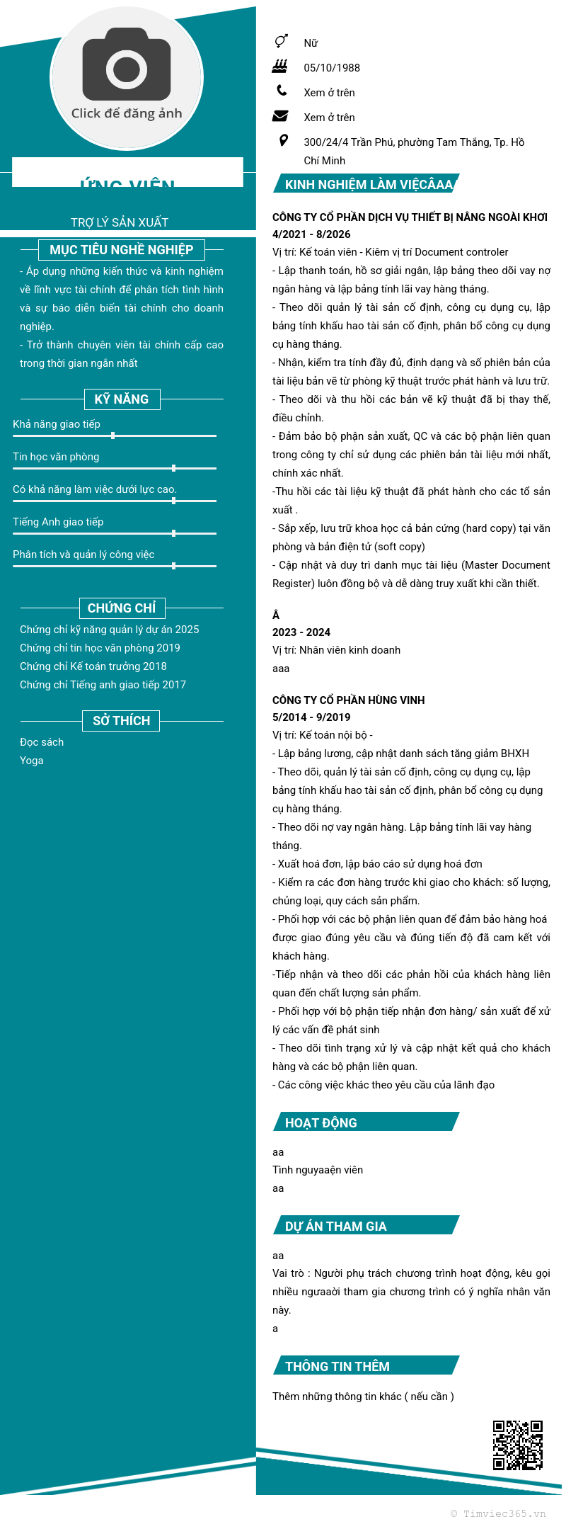 CV ứng viên