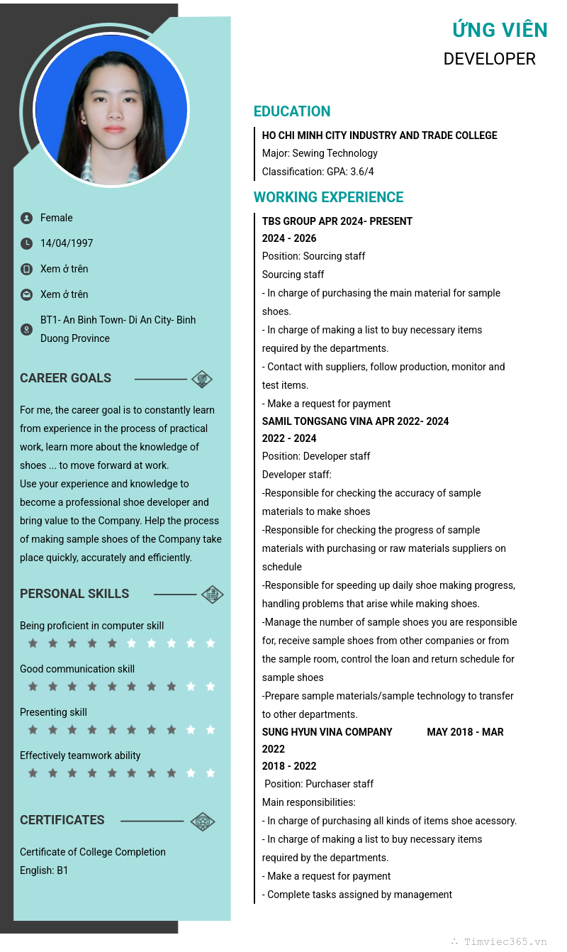 CV ứng viên