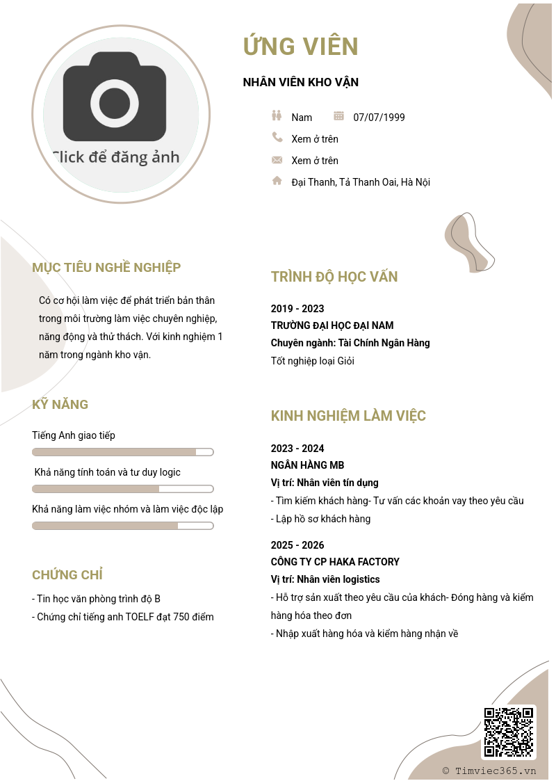 CV ứng viên