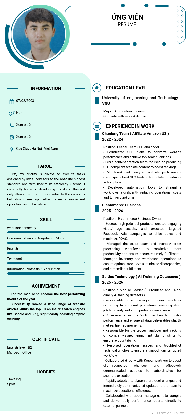 CV ứng viên
