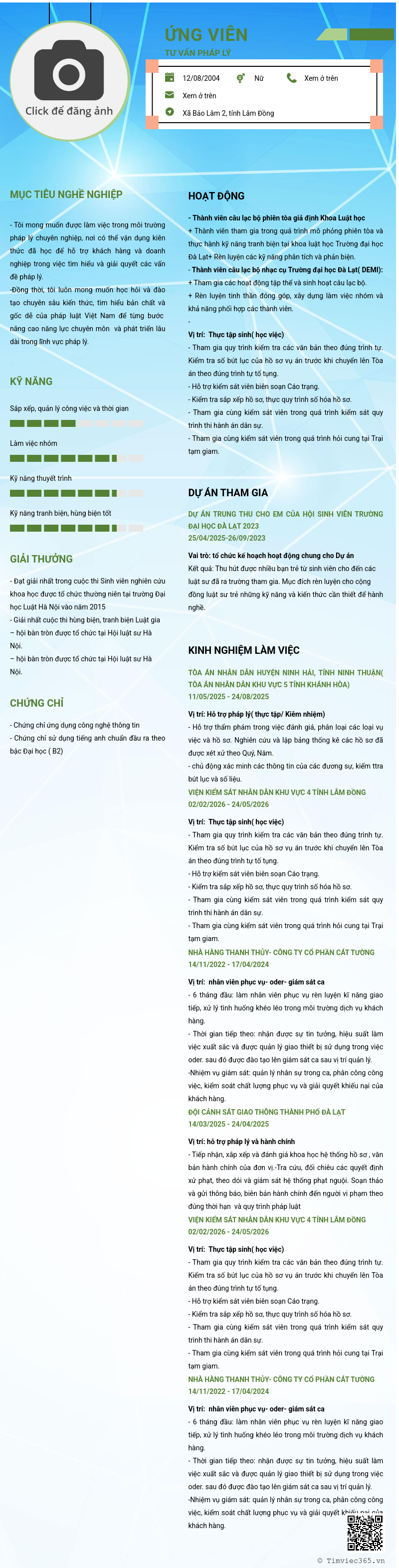 CV ứng viên