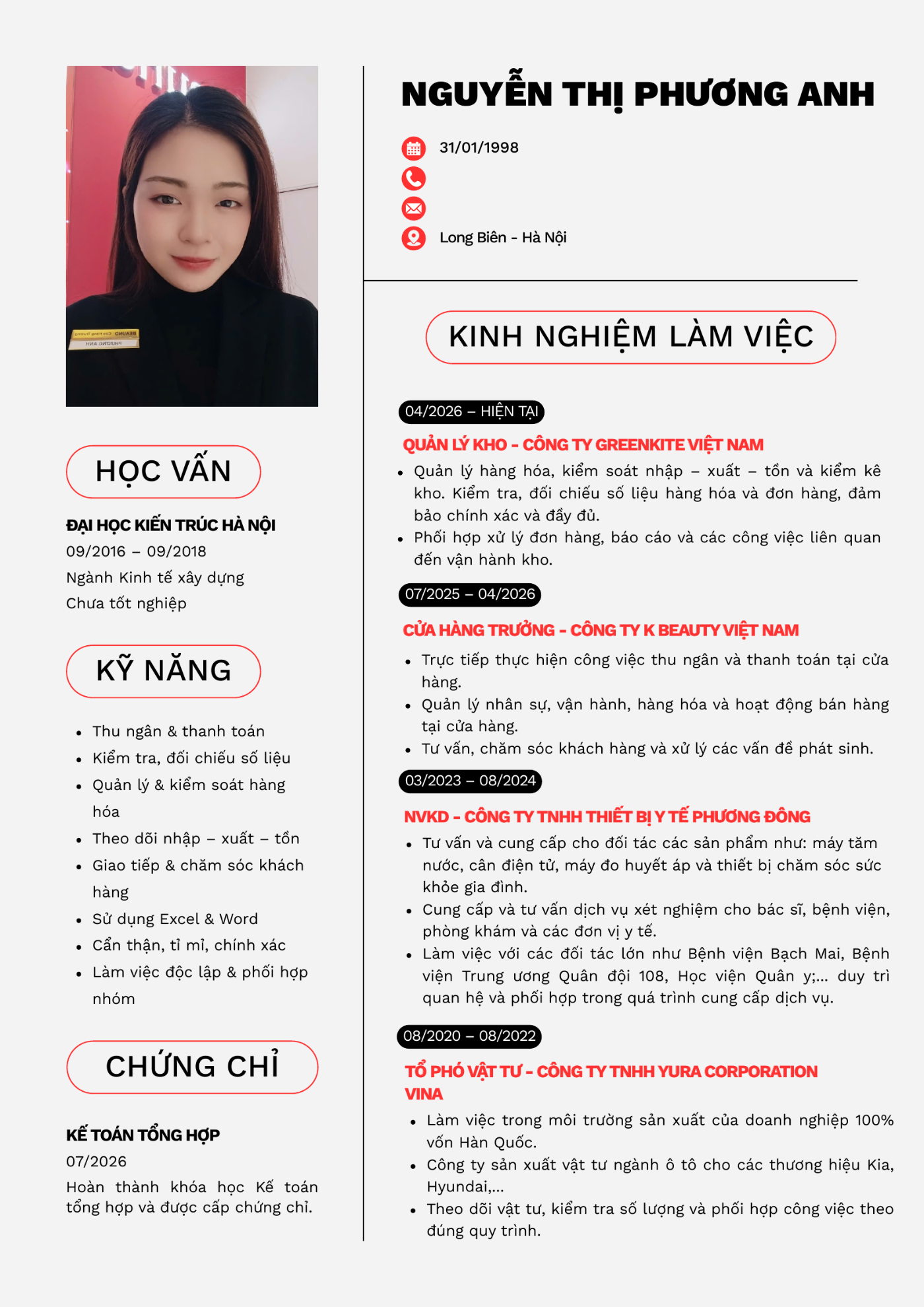 CV ứng viên