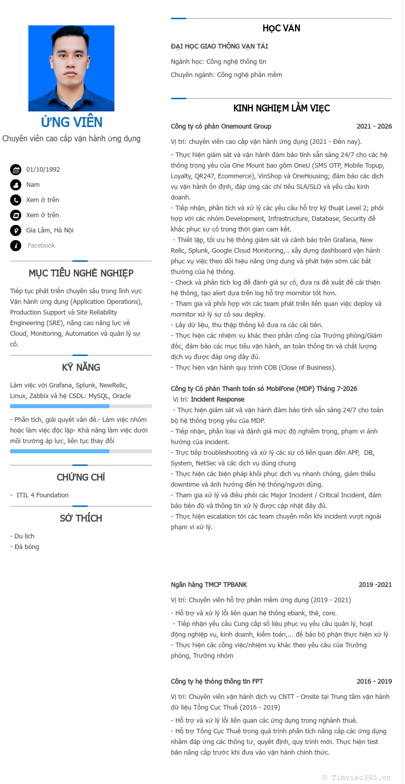 CV ứng viên