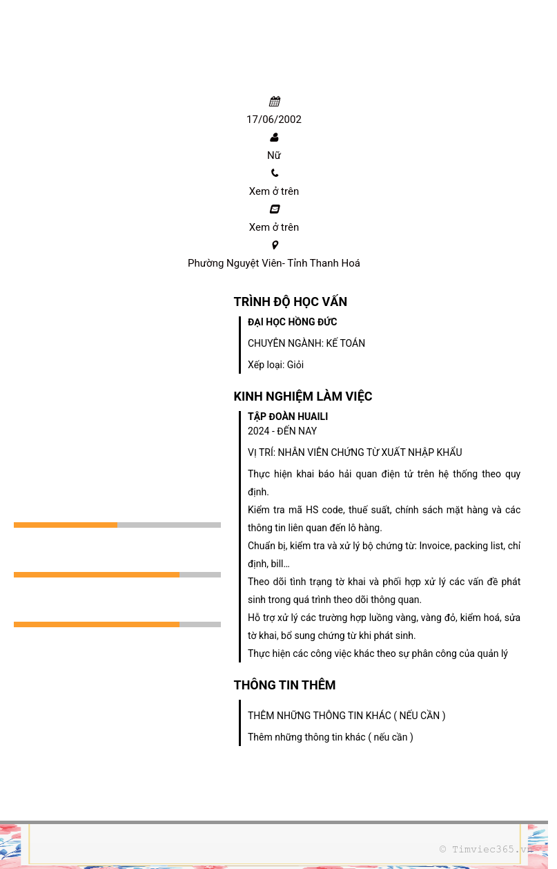 CV ứng viên