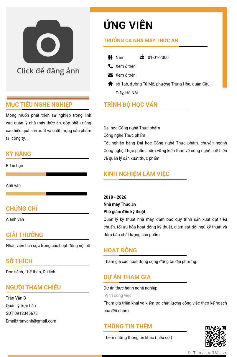CV ứng viên